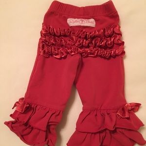 Red ruffle pants